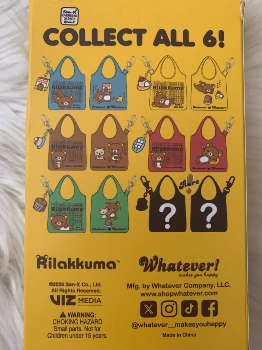 RILAKKUMA Whatever! Makes You Happy Mini Shopper Bag Blind Box Keychain